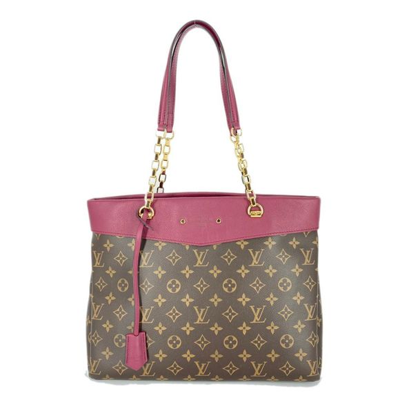 Louis Vuitton Pallas Shopper Tote Canvas Leather Monogram Brown - Picture 1 of 6
